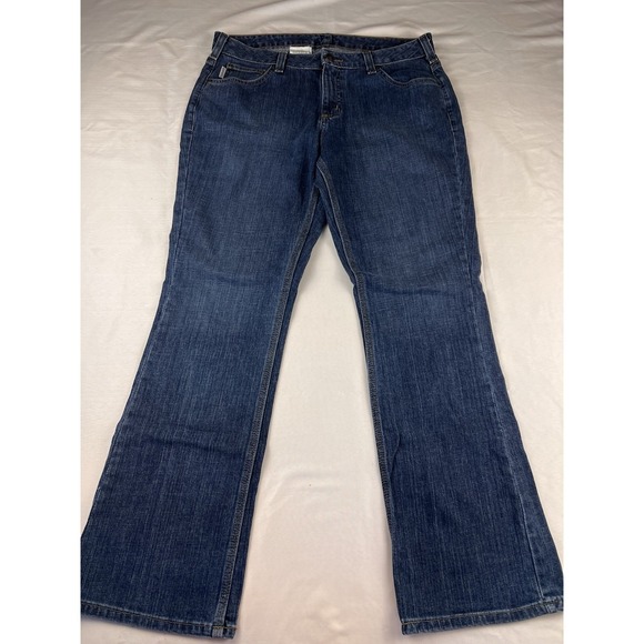 Carhartt Denim - Carhartt Jeans Curvy Fit Mid-Rise Boot Cut Blue Workwear Western Women's 12x32